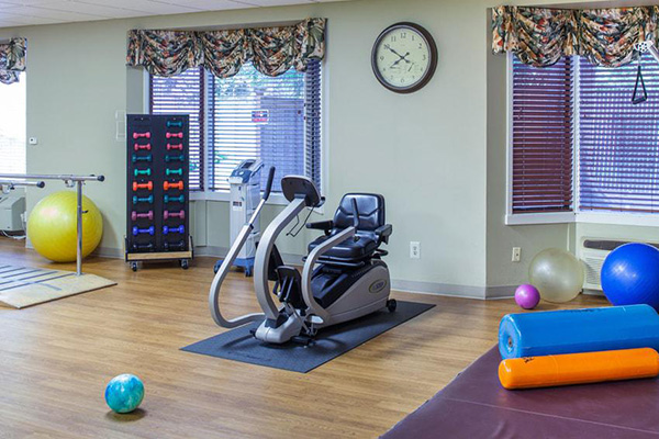 Rehabilitation room at Ballard Center with equipment